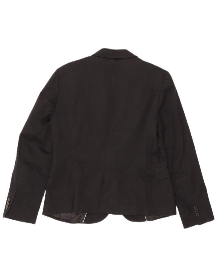 Zara Damen 1-Knopf-Blazerjacke UK 18 XL Schwarz