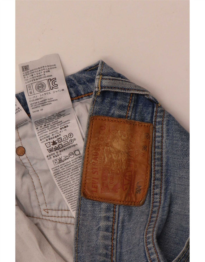 Levi's Herren 504 Straight Jeans W36 L30 Blaue Baumwolle