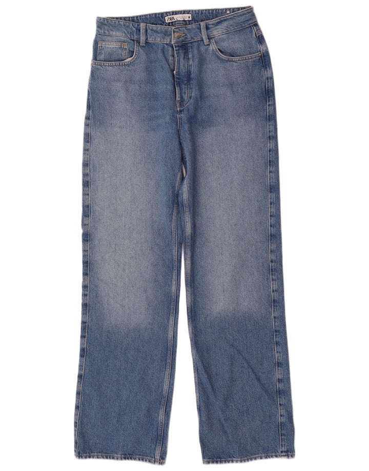 Zara Damen Straight Jeans EU 40 Medium W30 L32 Blau