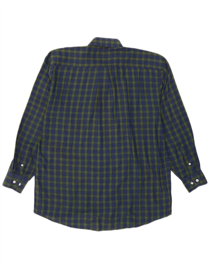 Vintage Herrenhemd groß marineblau kariert