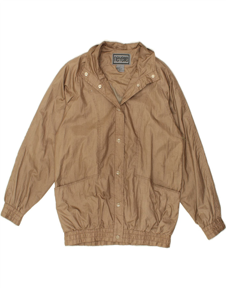 VINTAGE Womens Bomber Jacket UK 10 Small Brown Nylon | Vintage Vintage | Thrift | Second-Hand Vintage | Used Clothing | Messina Hembry 