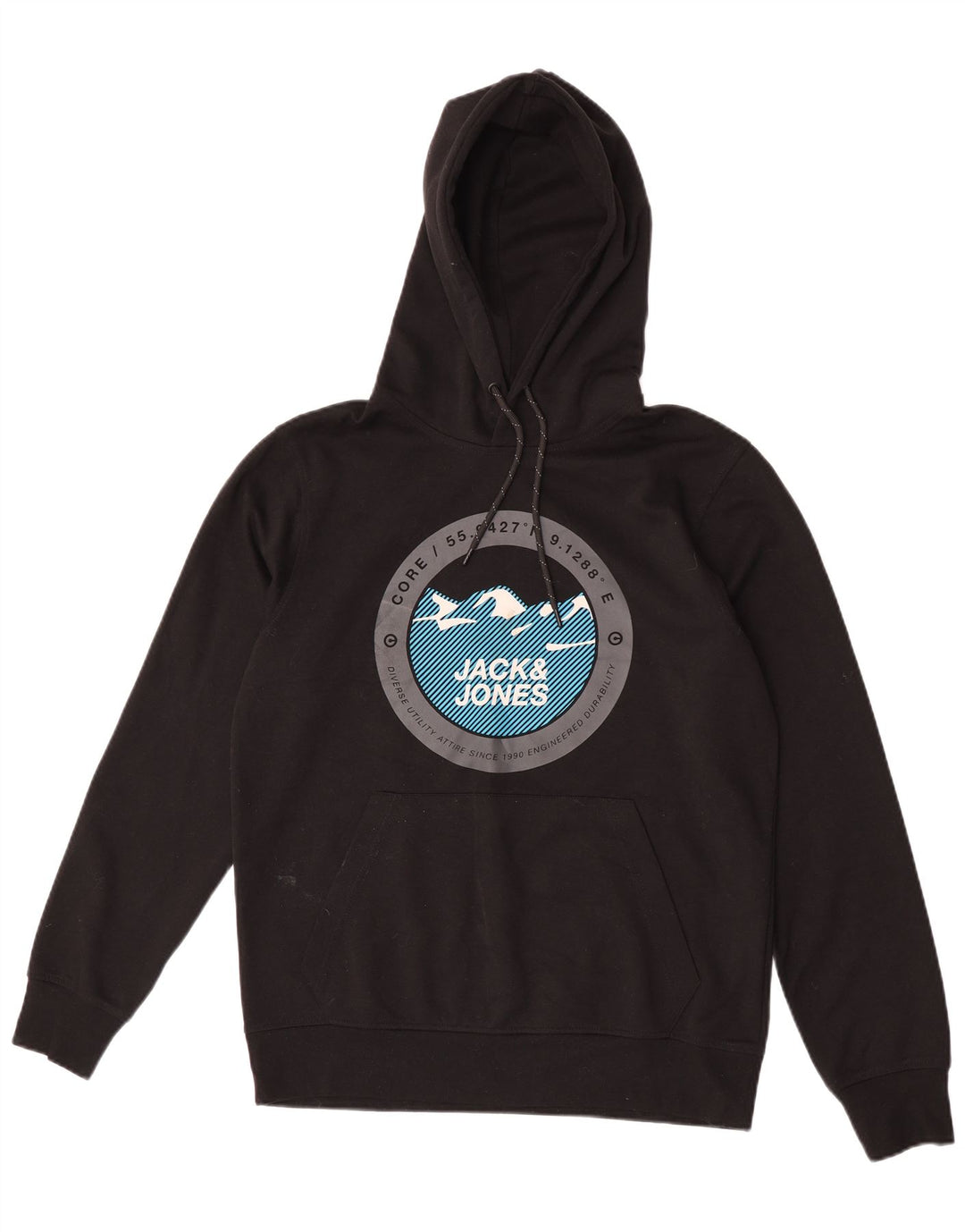 Jack & Jones Herren-Kapuzenpullover mit Grafik, mittelschwarz, Polyester