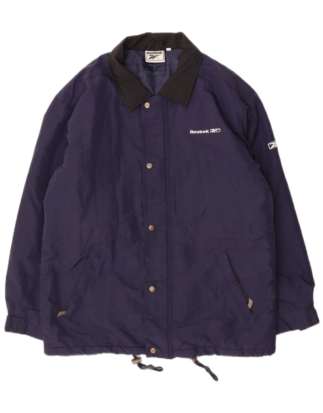 REEBOK Herren Loose Fit Windjacke UK 36 Small Marineblaues Nylon