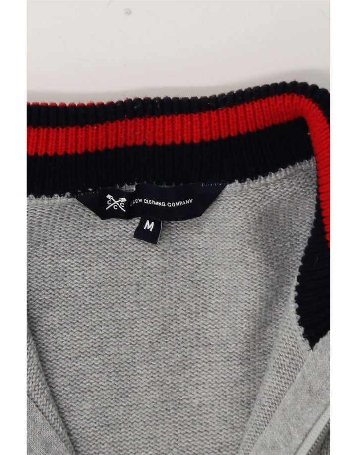 CREW CLOTHING Herren-Strickjacke aus mittelgrauer Baumwolle