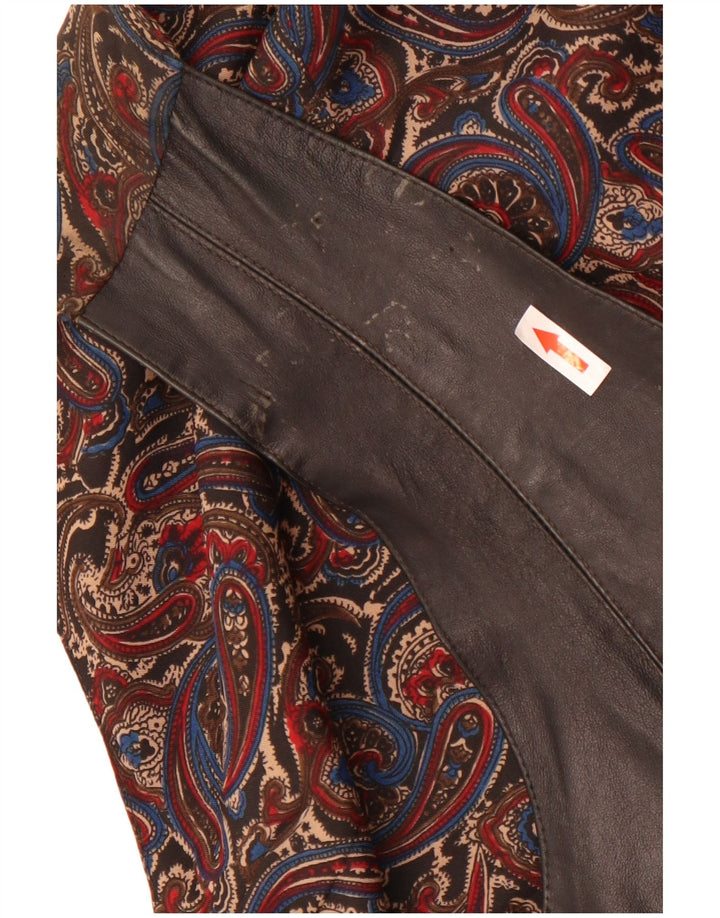 Vintage Herren Lederweste Großes schwarzes Paisley-Leder