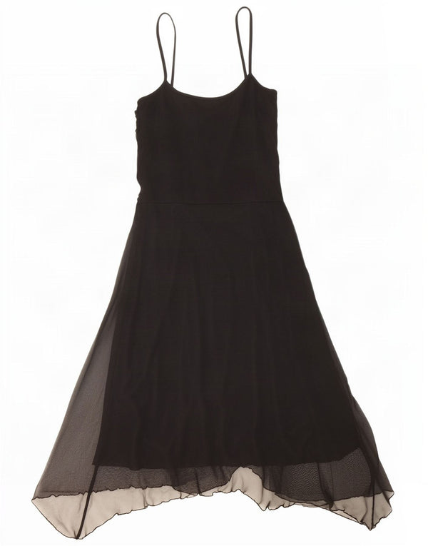 Awear Damen Ärmelloses asymmetrisches Kleid UK 10 Small Schwarz Polyester