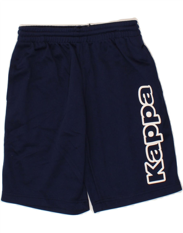KAPPA Boys Graphic Sport Shorts 7-8 Years Navy Blue Polyester Vintage Kappa and Second-Hand Kappa from Messina Hembry 