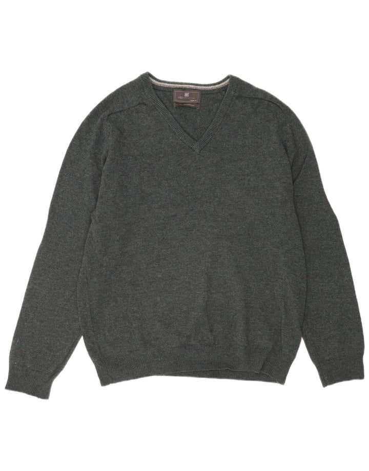 Marks & Spencer Damen-Pullover, übergroß, V-Ausschnitt, Größe 40, Grün