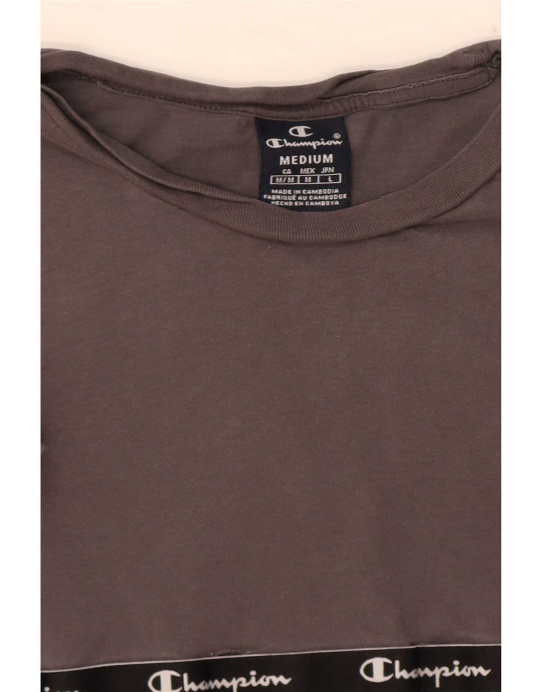 Champion Damen Grafik-T-Shirt-Oberteil, UK 14, Mittelgrau, Farbblock