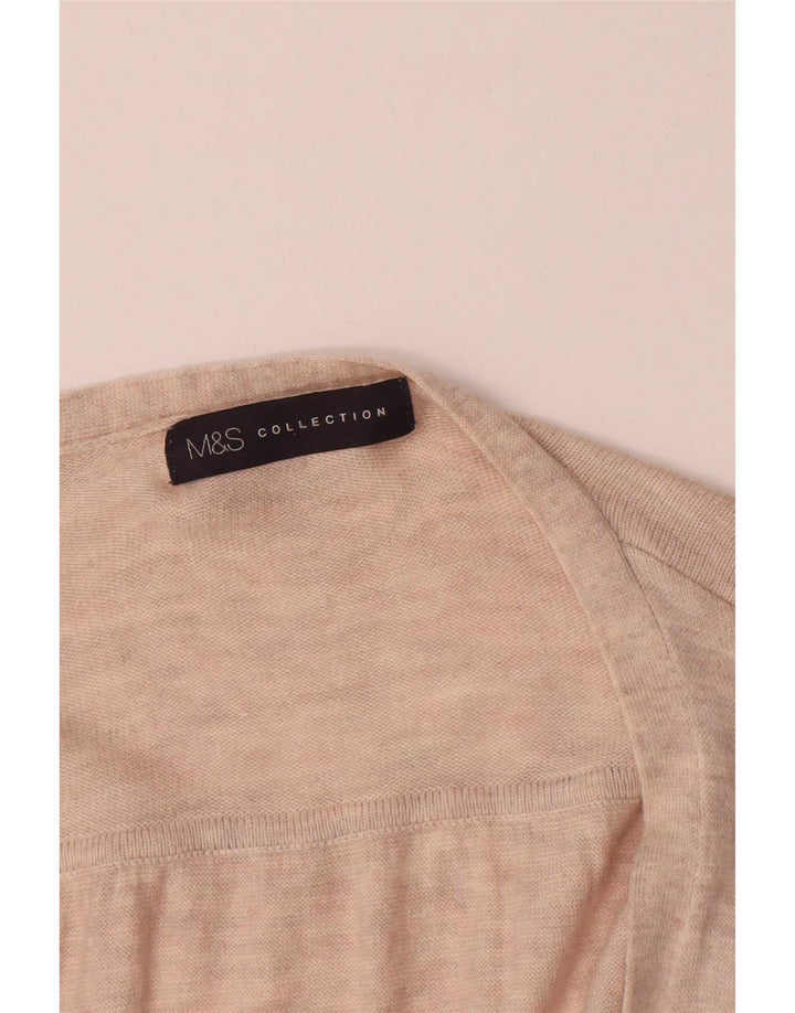 Marks & Spencer Offener Damen-Cardigan-Pullover UK 14 Mittelbeige