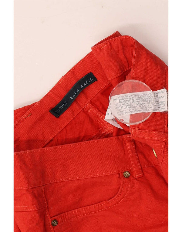 Zara Damen Skinny Jeans EU 36 XS W26 L28 Rote Baumwolle