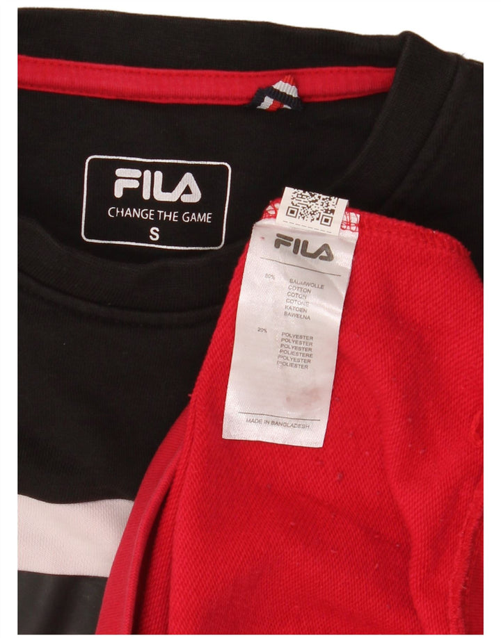 FILA Herren-Sweatshirt mit Grafik, klein, mehrfarbig, Colourblock-Baumwolle