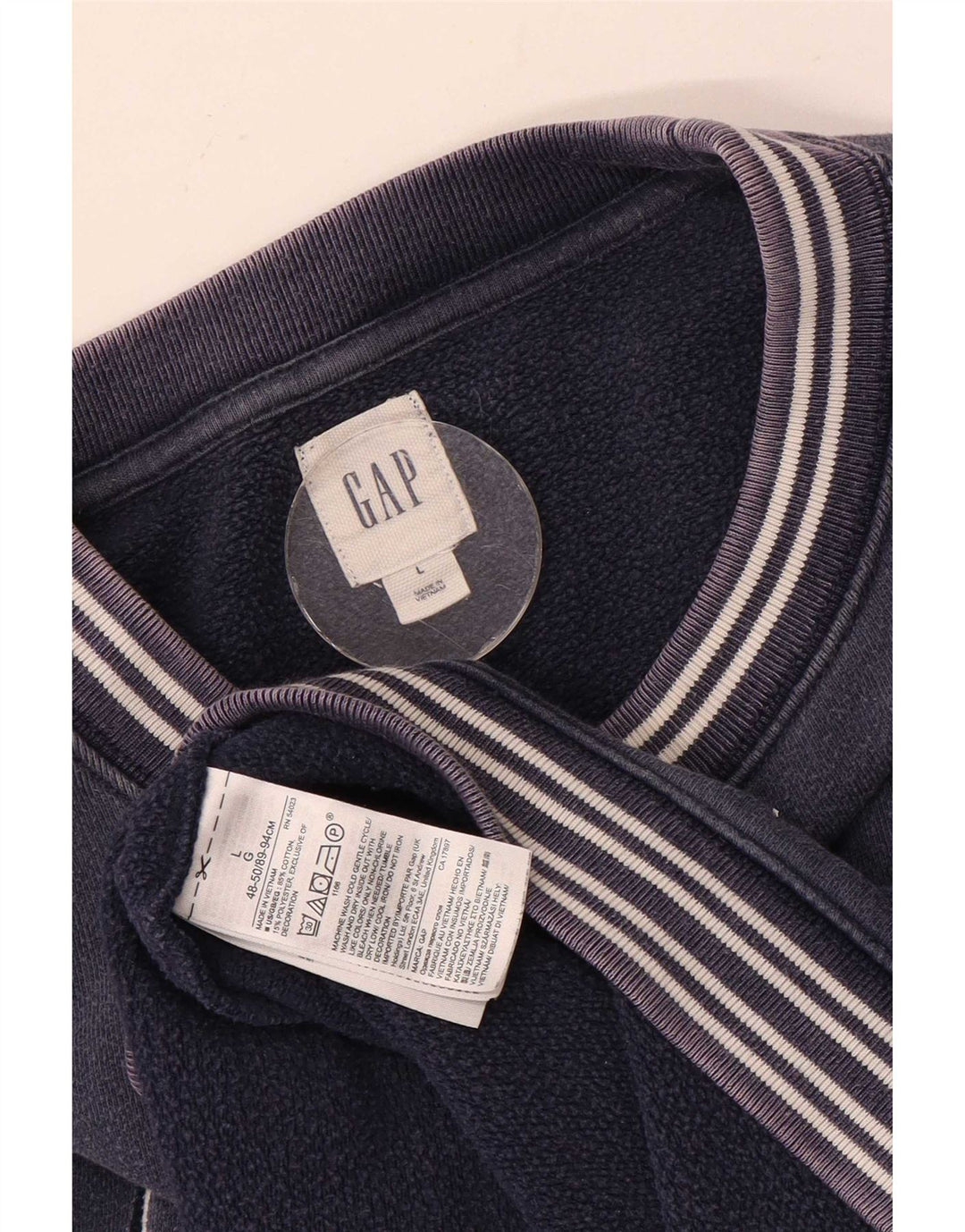 Gap Herren-Sweatshirt mit Grafik, groß, marineblau, gestreift, Baumwolle