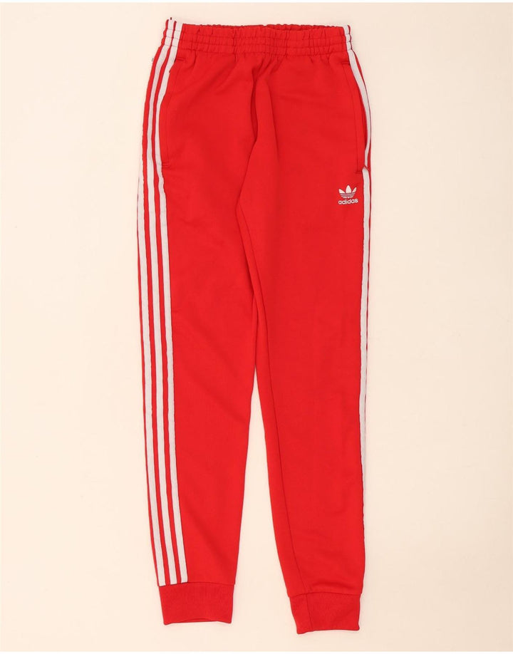 Adidas Herren-Trainingshose, Jogginghose, klein, rot, Polyester