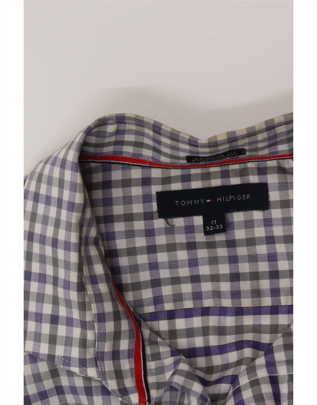 Tommy Hilfiger Herren-Hemd mit normaler Passform, Größe 17 XL, blauer Gingham