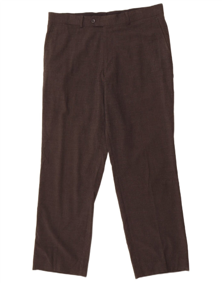 Gerade Anzughose für Herren von Zara, EU 46, XL, W36, L29, Grau, Polyester