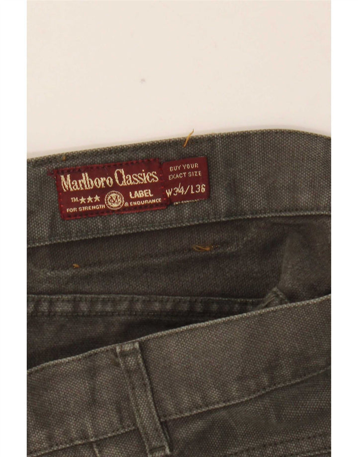 Marlboro Classics Herren Straight Jeans W34 L32 Khaki Baumwolle
