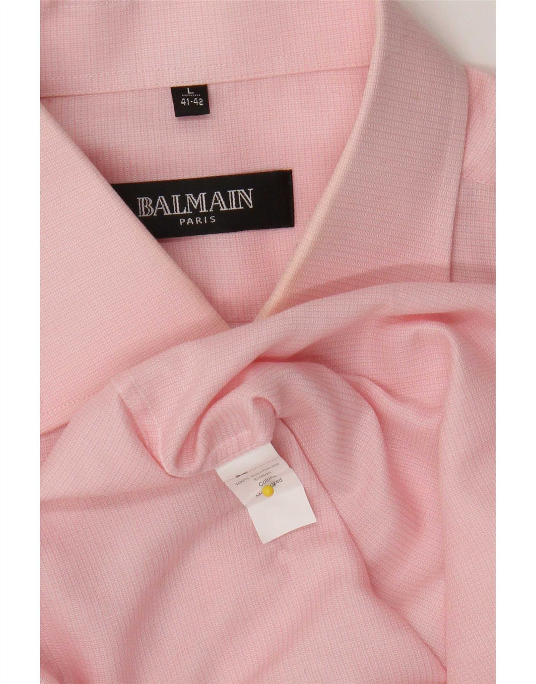 Balmain Herrenhemd Größe 41/42 Große rosa Baumwolle