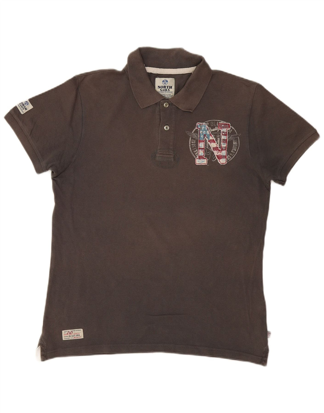 NORTH SAILS Herren-Poloshirt mit Grafik, groß, graue Baumwolle