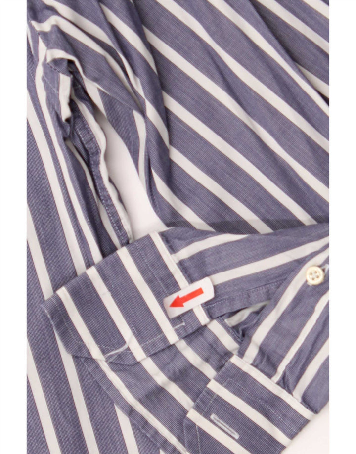 Massimo Dutti Herrenhemd, groß, blau, Nadelstreifen