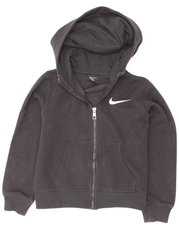 Nike Jungen-Kapuzenpullover mit Reißverschluss, 6–7 Jahre, groß, schwarze Baumwolle