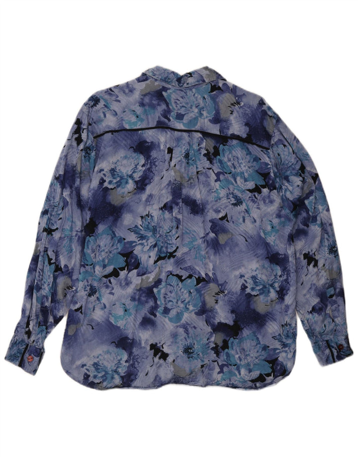 Sisley Herrenhemd Mittelblau mit Blumenmuster