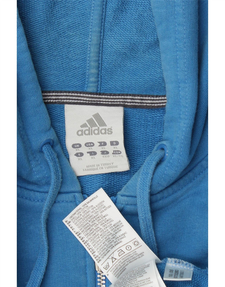 ADIDAS Herren Zip Hoodie Pullover XL Blau Baumwolle