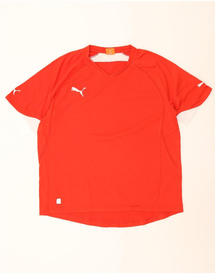 Puma Herren T-Shirt Top XL Rot Farbblock