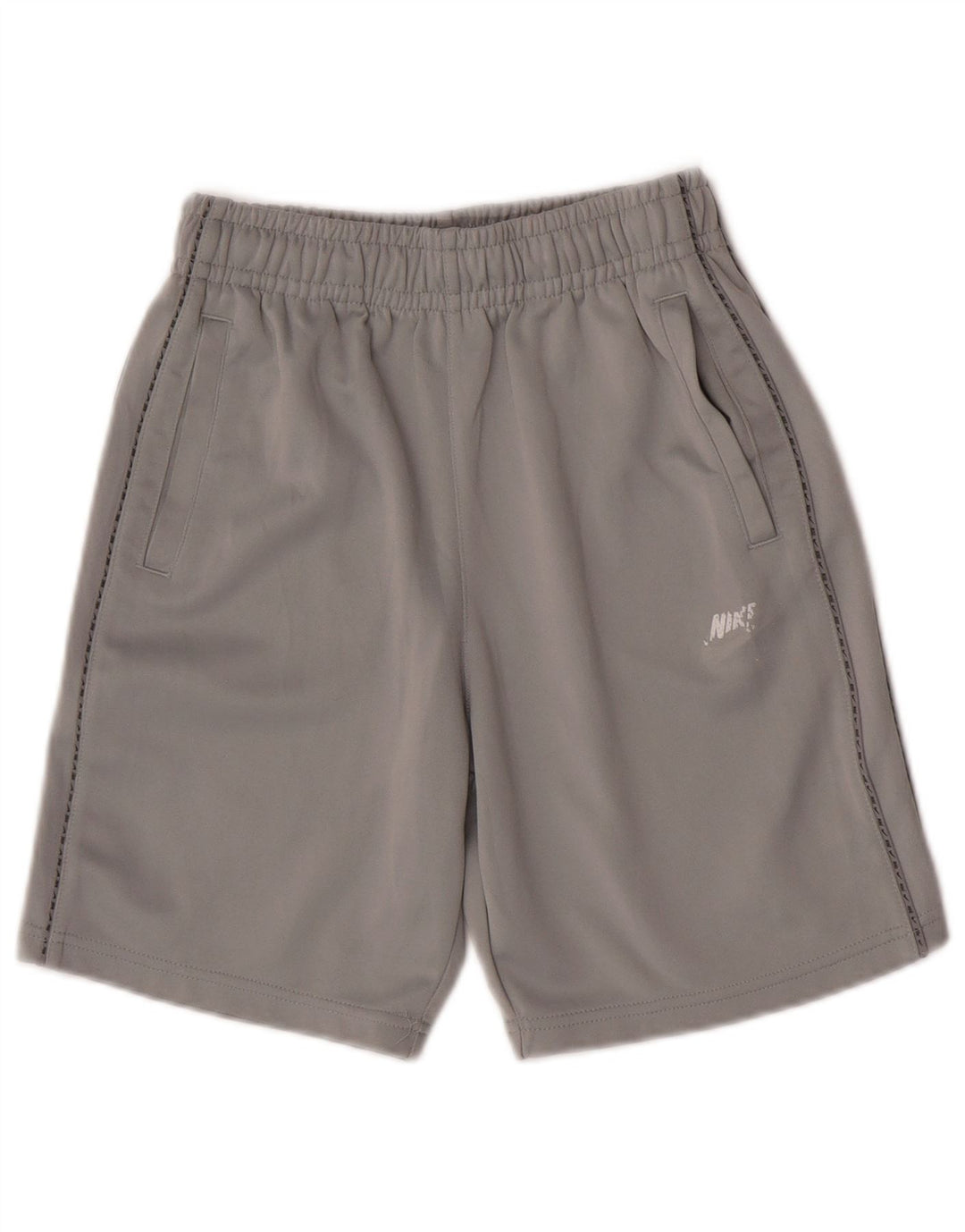 Nike Jungen-Sportshorts mit Grafik, 12–13 Jahre, groß, graues Polyester