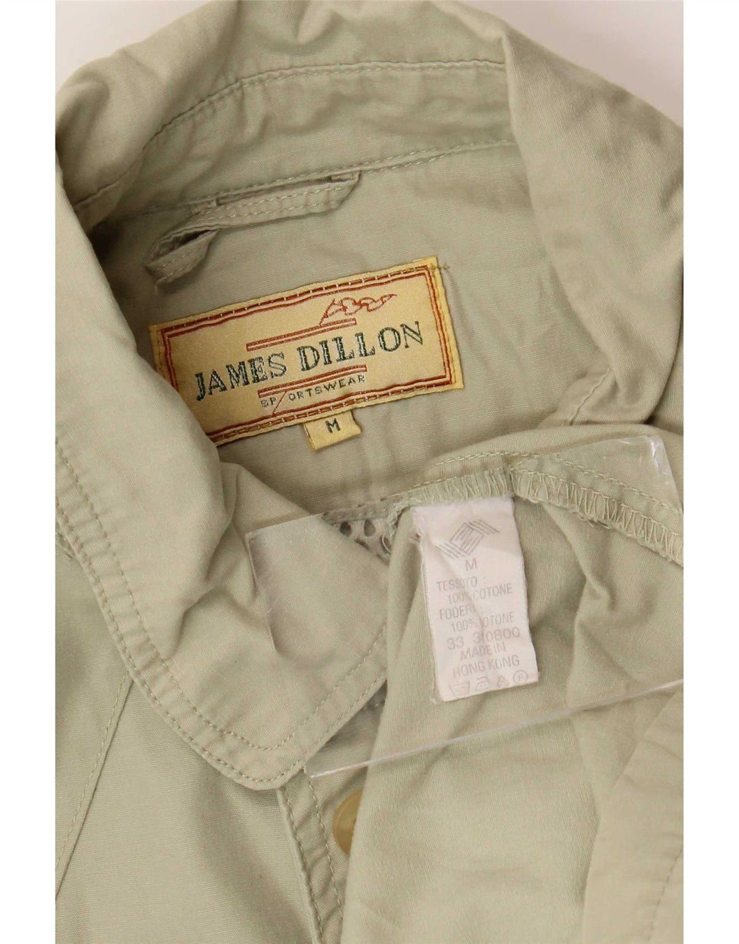 James Dillon Herren-Utility-Jacke UK 38 Mittelbeige Baumwolle