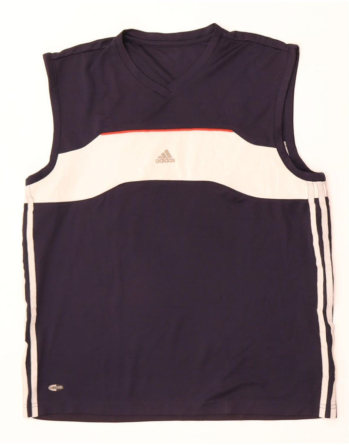 Adidas Herren Climacool Weste Top Medium Marineblau Colourblock Polyester