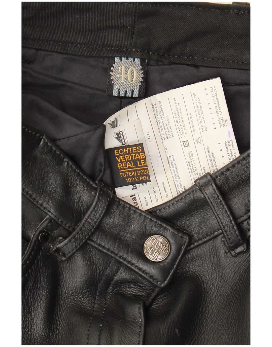 Hein Gericke Damen Lederhose EU 40 Medium W30 L29 Schwarzes Leder