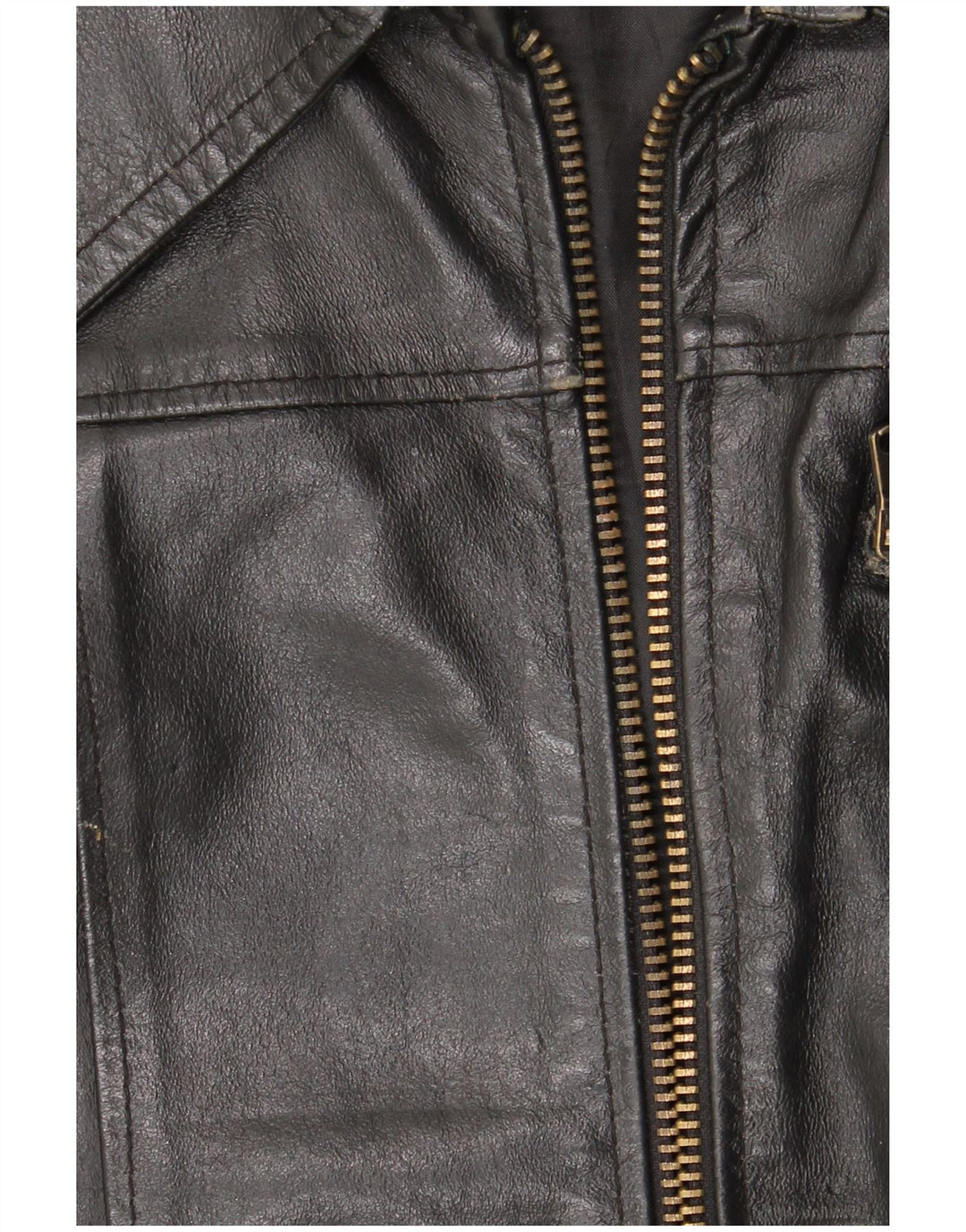 Vintage Damen Lederjacke UK 18 XL Schwarzes Leder