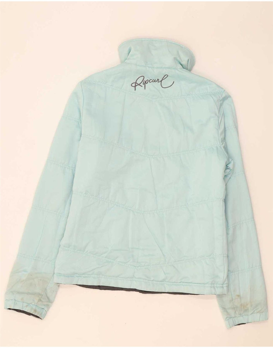 Rip Curl Damen Reversible Wattierte Jacke UK 12 Mittelgraues Polyester