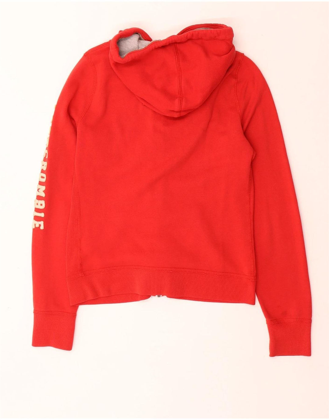 ABERCROMBIE & FITCH Damen-Kapuzenpullover mit grafischem Reißverschluss, UK 14, Größe L, Rot