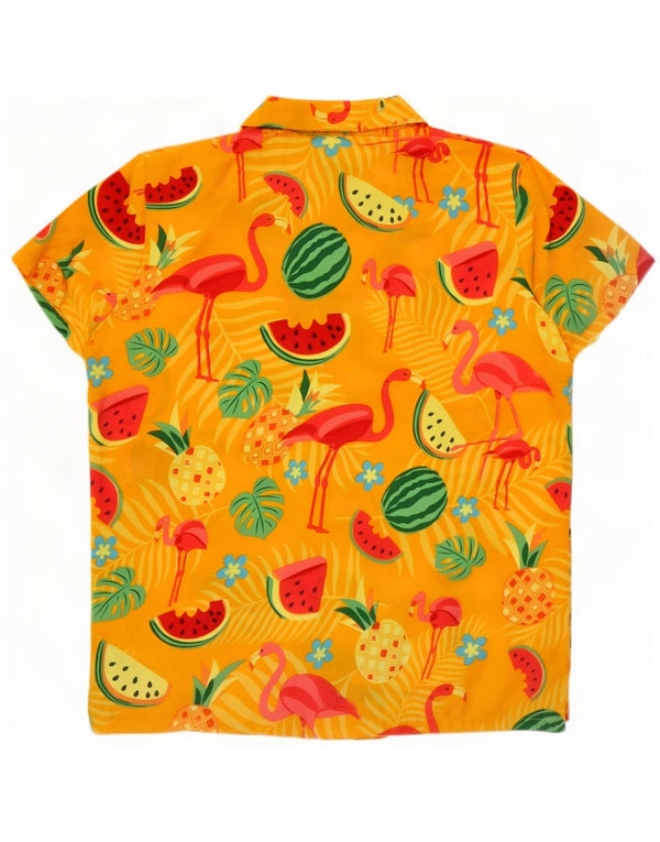Vintage Herren Grafik Kurzarmshirt XL Gelb Terivoile Festival