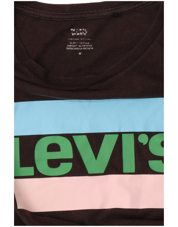 Levi's Damen Graphic T-Shirt Top UK 14 Medium Schwarz