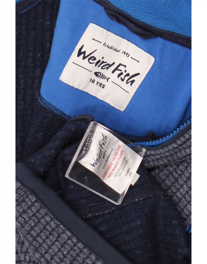 Weird Fish Jungen-Trainingsanzug-Top-Jacke, 13–14 Jahre, marineblaues Polyester