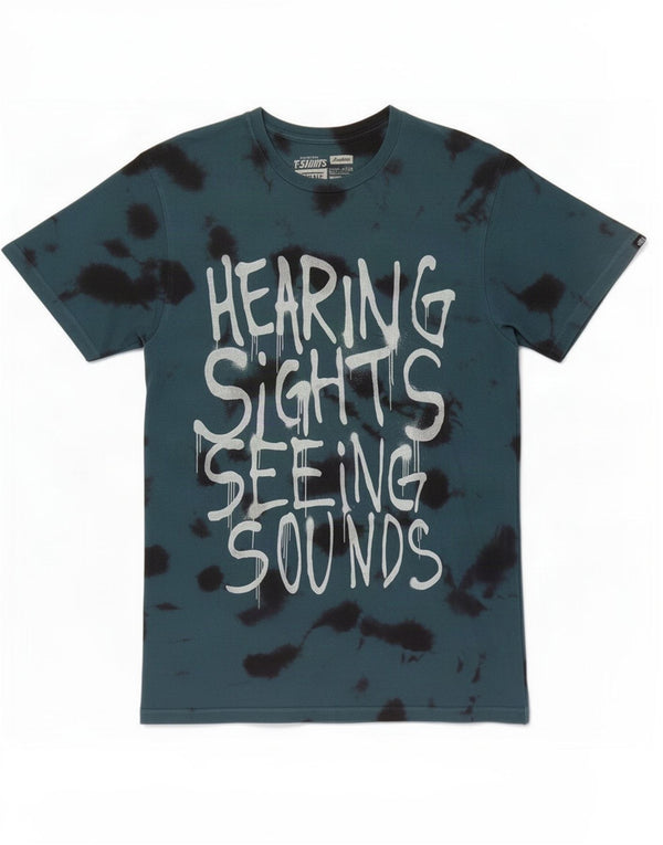 Vans Herren-T-Shirt mit Grafik, Größe S, Blau, Batik-Baumwolle