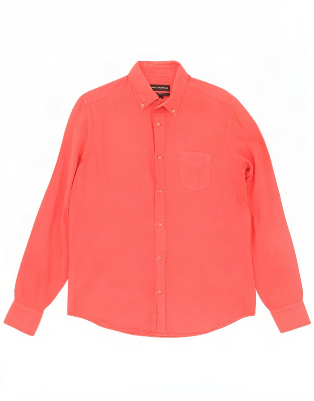 Massimo Dutti Herrenhemd Mittelrotes Leinen