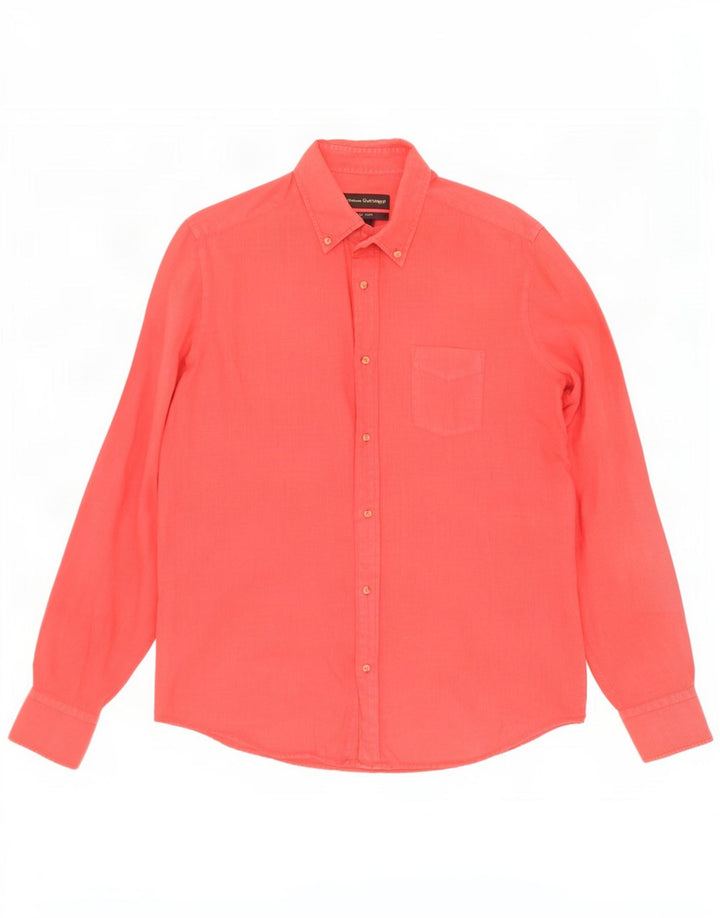 Massimo Dutti Herrenhemd Mittelrotes Leinen