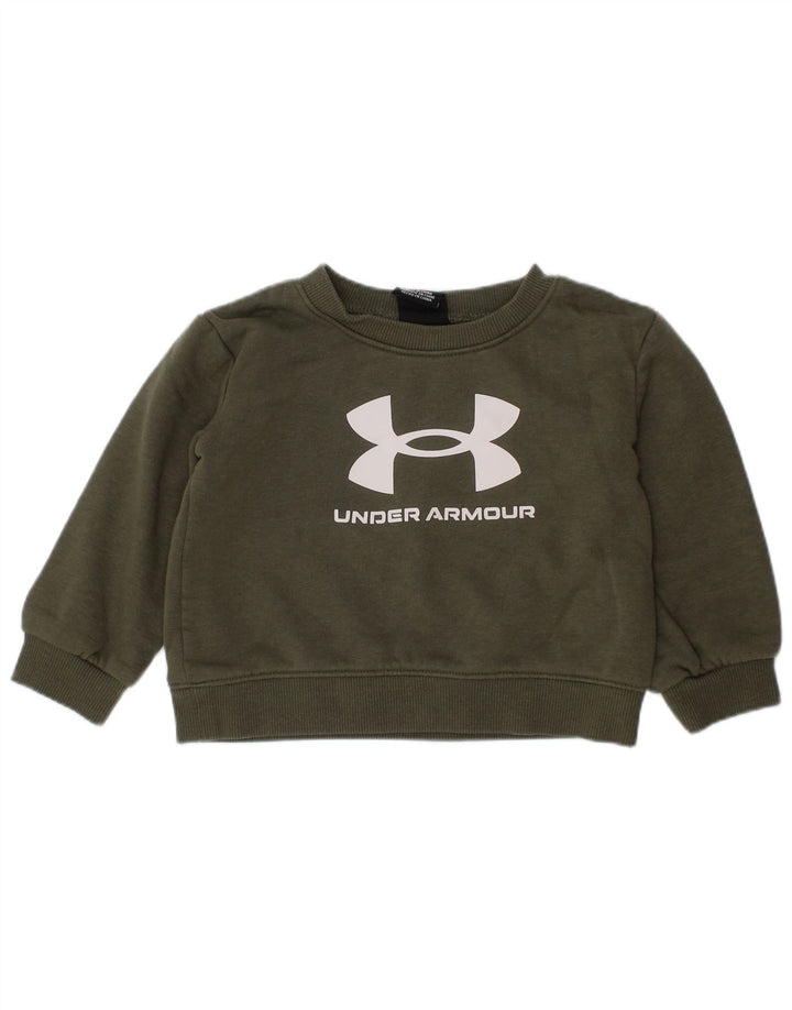 UNDER ARMOUR Baby-Jungen-Sweatshirt mit Grafik, 12–18 Monate, Khaki, Baumwolle