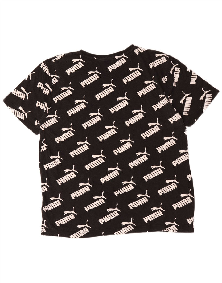Puma Herren Grafik T-Shirt Top Mittelschwarz Baumwolle