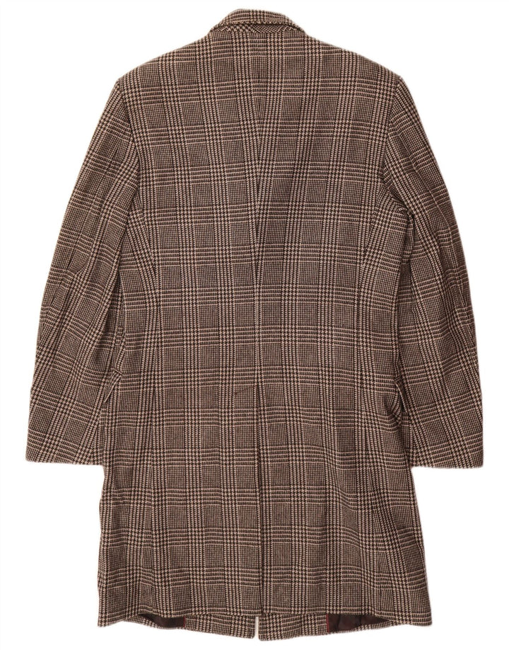 Zara Herrenmantel UK 38 Mittelbraune Hahnentritt-Viskose