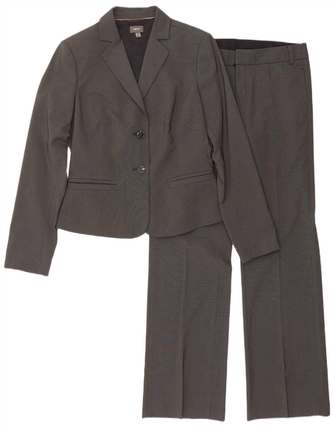 Mexx Damen-Anzug mit 2 Knöpfen, 2-teilig, UK 12, M, W30, L33, Grau, Nadelstreifen