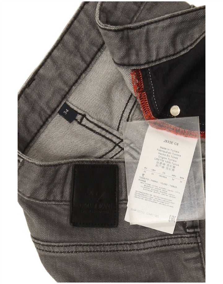 Armani Herren Slim Jeans W34 L32 Graue Baumwolle