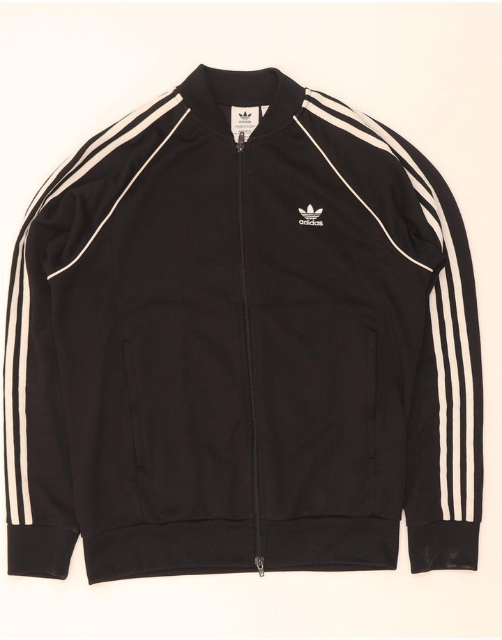 Adidas Herren Trainingsanzug Oberteil Jacke Größe L Schwarz Farbblock Polyester