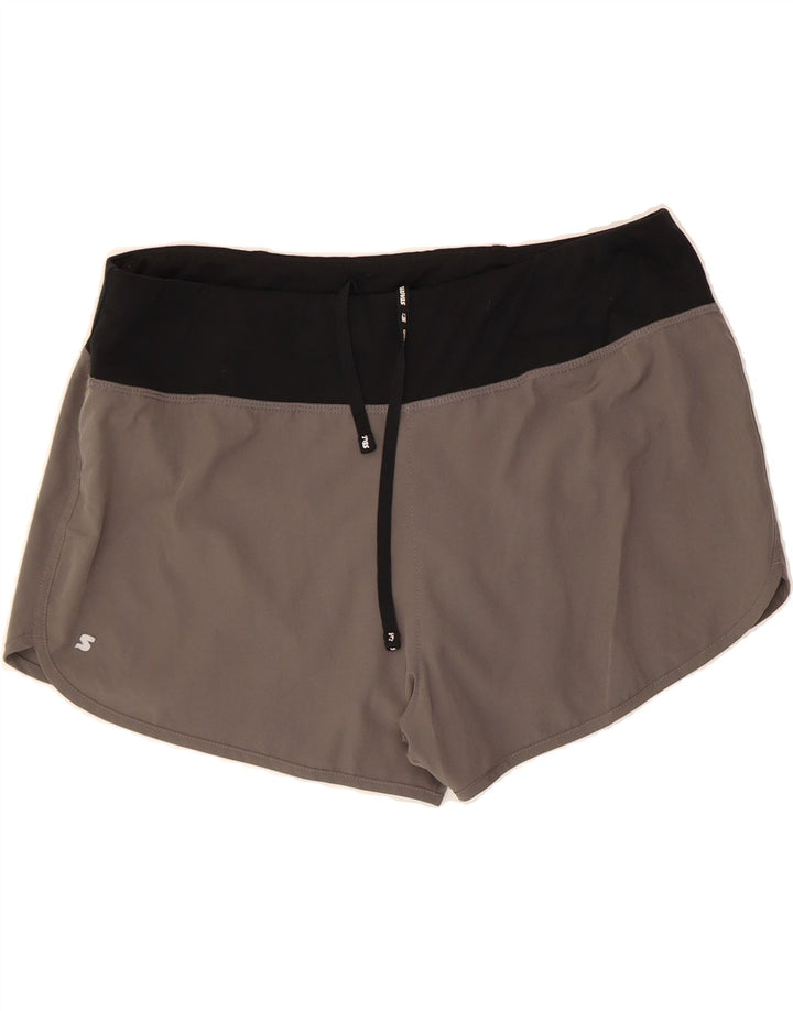 STARTER Womens Sport Shorts UK 14 Large  Grey Colourblock Vintage Starter and Second-Hand Starter from Messina Hembry 