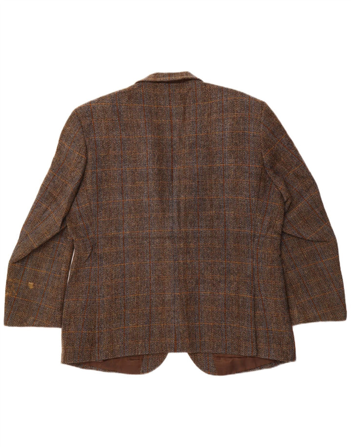 Walker and Hawkes Herren Harris Tweed Blazer Jacke IT 46 3XL Braun