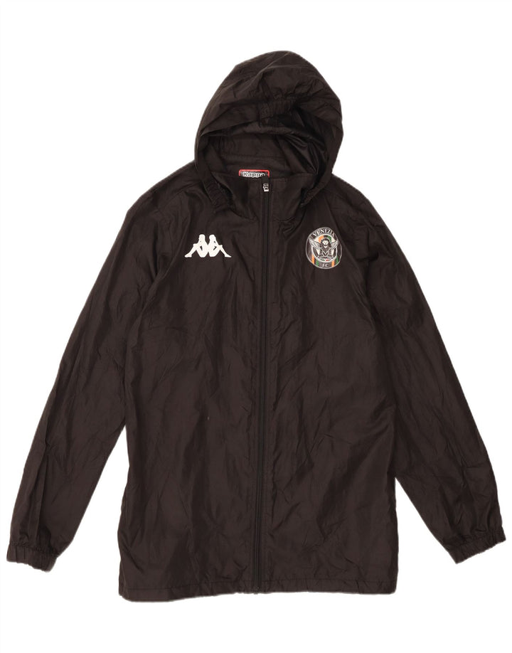Kappa Jungen-Windbreakerjacke mit Kapuze, 13–14 Jahre, schwarzes Polyester